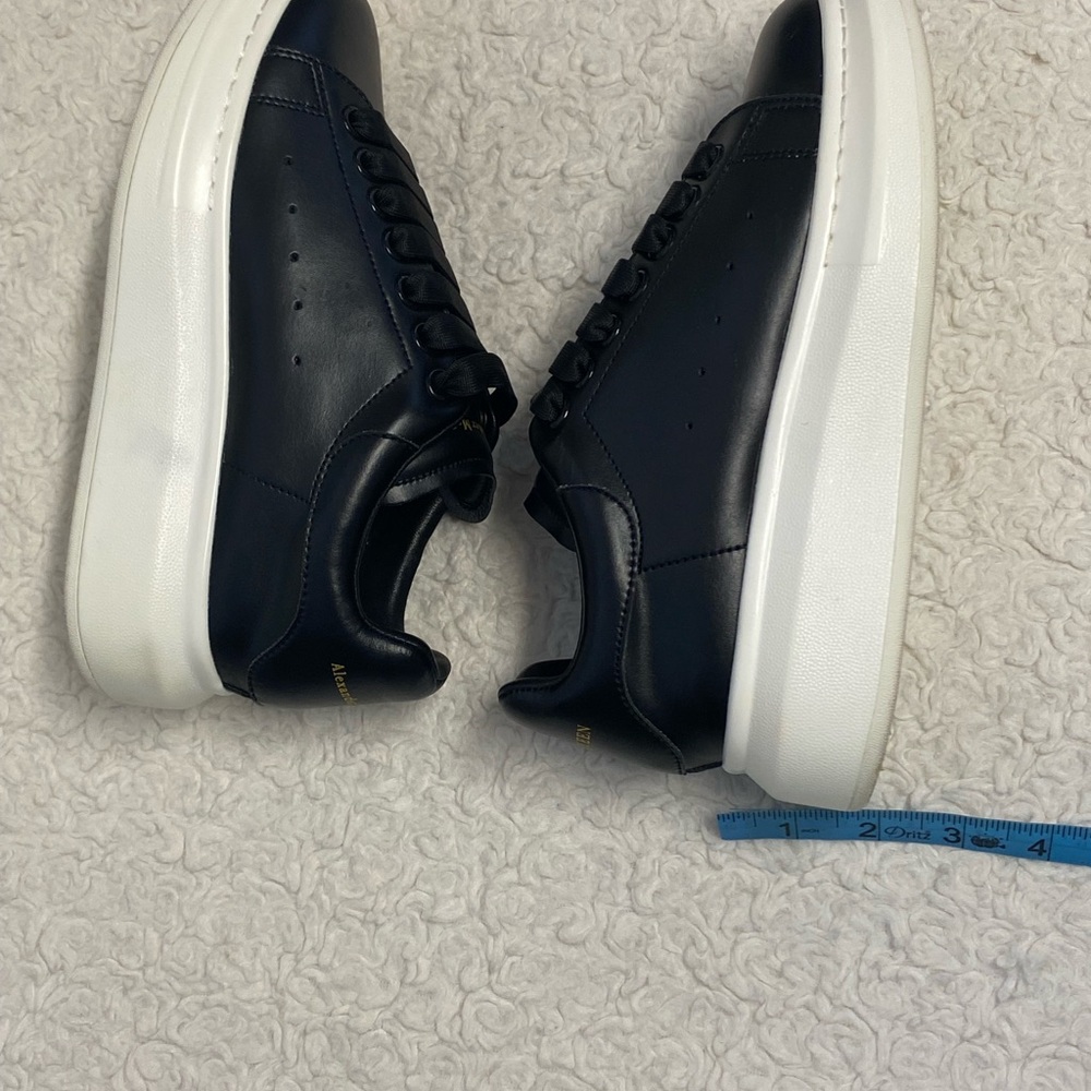 ALEXANDER MCQUEEN BLACK LEATHER OVERSIZED SNEAKERS WOMENS SIZE 6 (36) - Picture 10 of 12